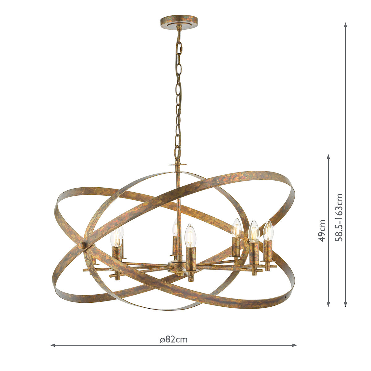 Nitya 8 Light Pendant Mottled Copper<br>Mottled Copper