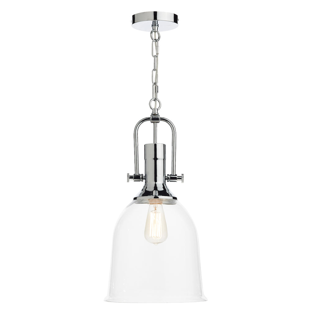 Nolan 1 Light Pendant Polished Chrome/ Clear<br>Polished Chrome