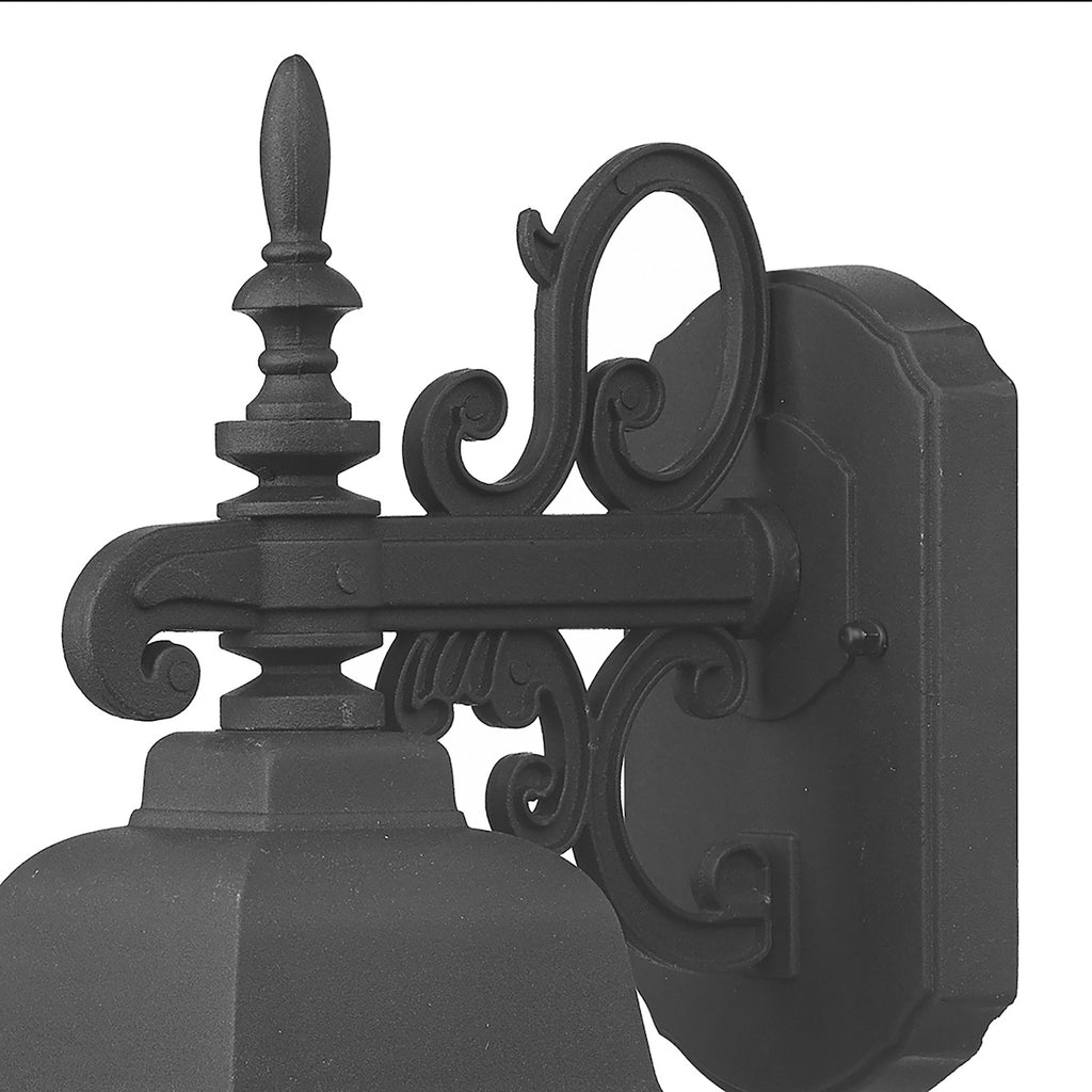 Norfolk Outdoor Wall Light Black Glass IP43<br>Matt Black