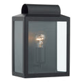 Notary Outdoor Wall Light Black Glass IP44<br>Matt Black