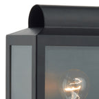 Notary Outdoor Wall Light Black Glass IP44<br>Matt Black