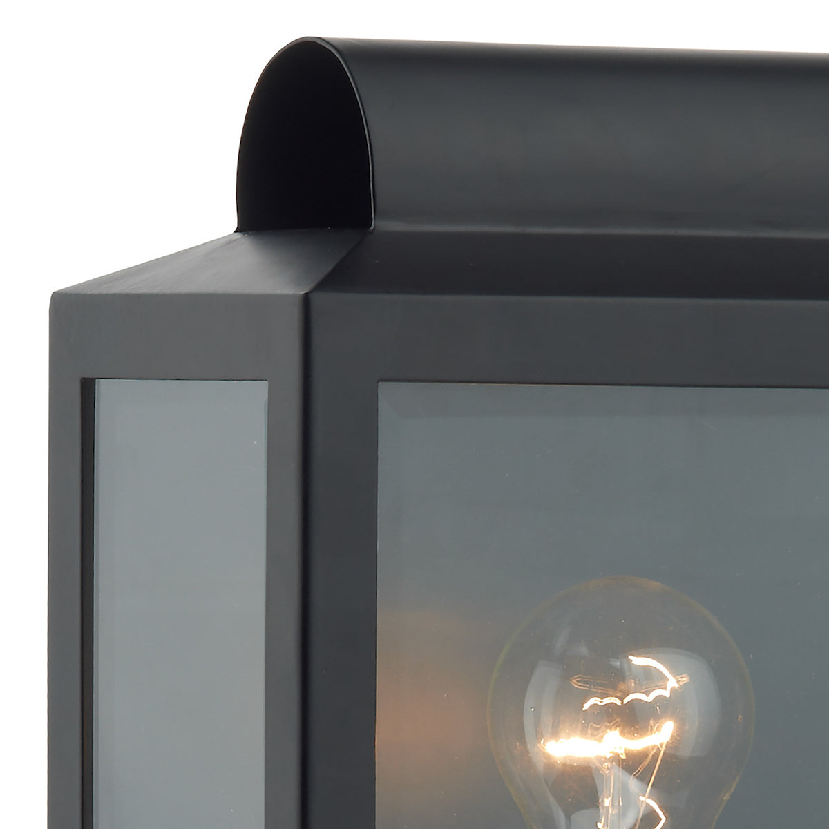 Notary Outdoor Wall Light Black Glass IP44<br>Matt Black