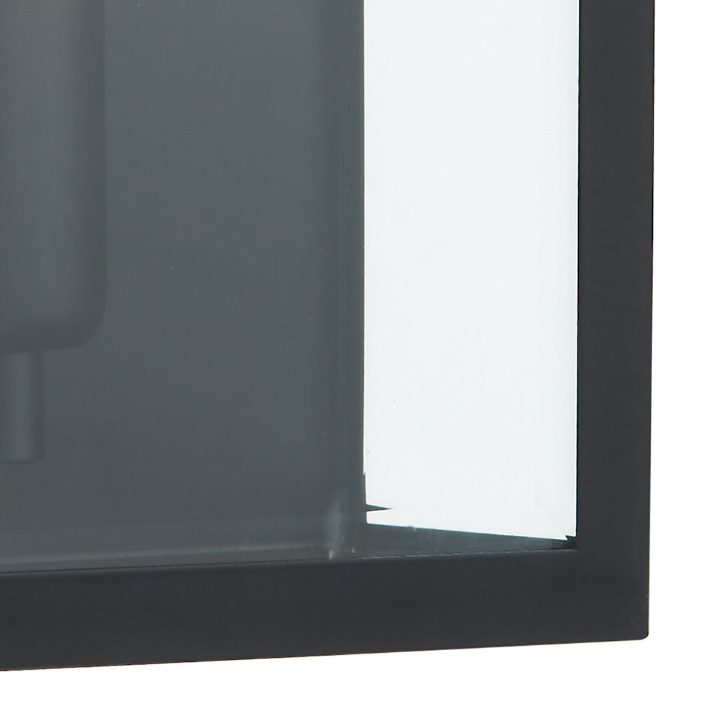Notary Outdoor Wall Light Black Glass IP44<br>Matt Black