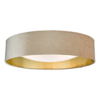 Nysa 3 Light Flush Velvet Taupe Shade 60cm<br>Taupe