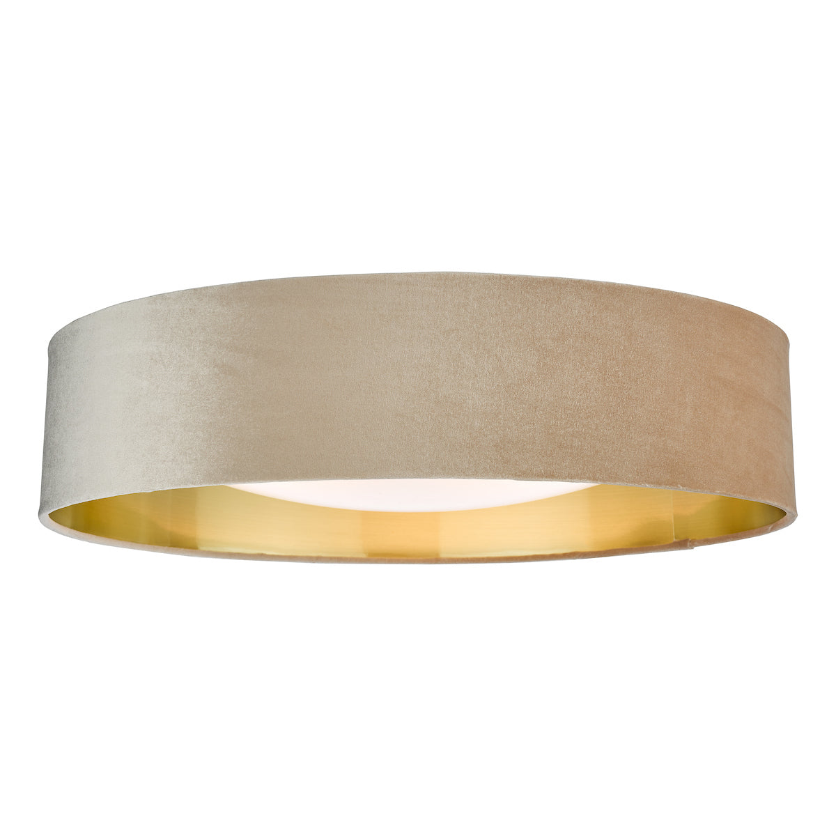 Nysa 3 Light Flush Velvet Taupe Shade 60cm<br>Taupe