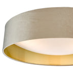Nysa 3 Light Flush Velvet Taupe Shade 60cm<br>Taupe