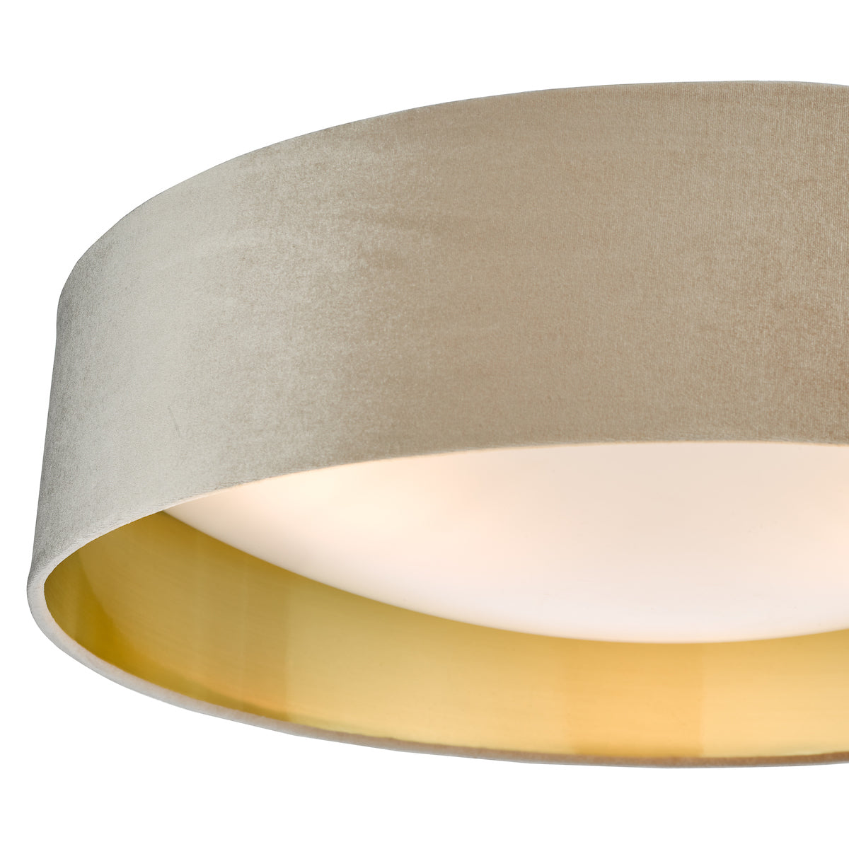 Nysa 3 Light Flush Velvet Taupe Shade 60cm<br>Taupe