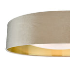 Nysa 3 Light Flush Velvet Taupe Shade 60cm<br>Taupe