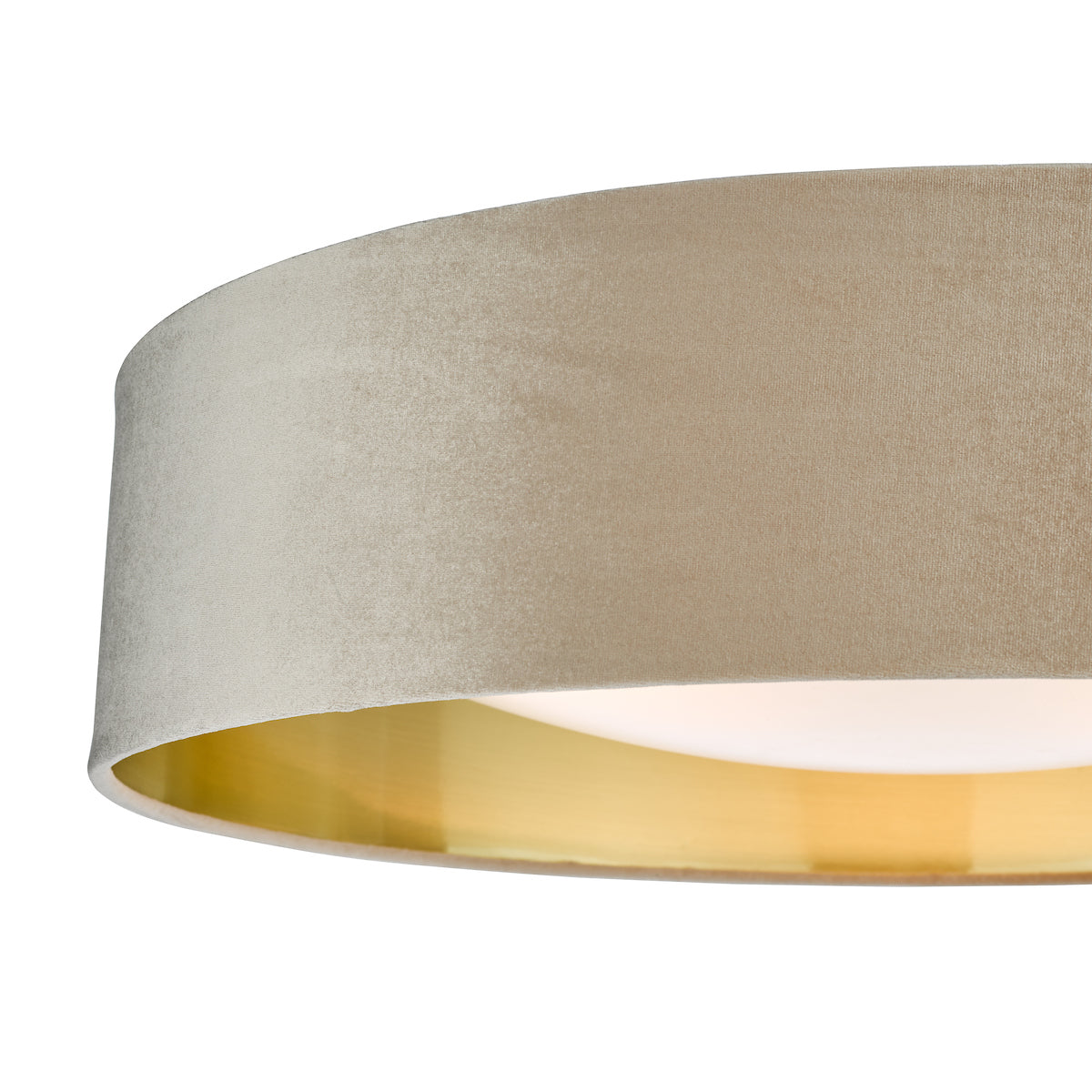 Nysa 3 Light Flush Velvet Taupe Shade 60cm<br>Taupe