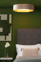 Nysa 3 Light Flush Velvet Taupe Shade 60cm<br>Taupe