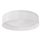 Nysa 3 Light Flush White Faux Silk 60cm<br>White
