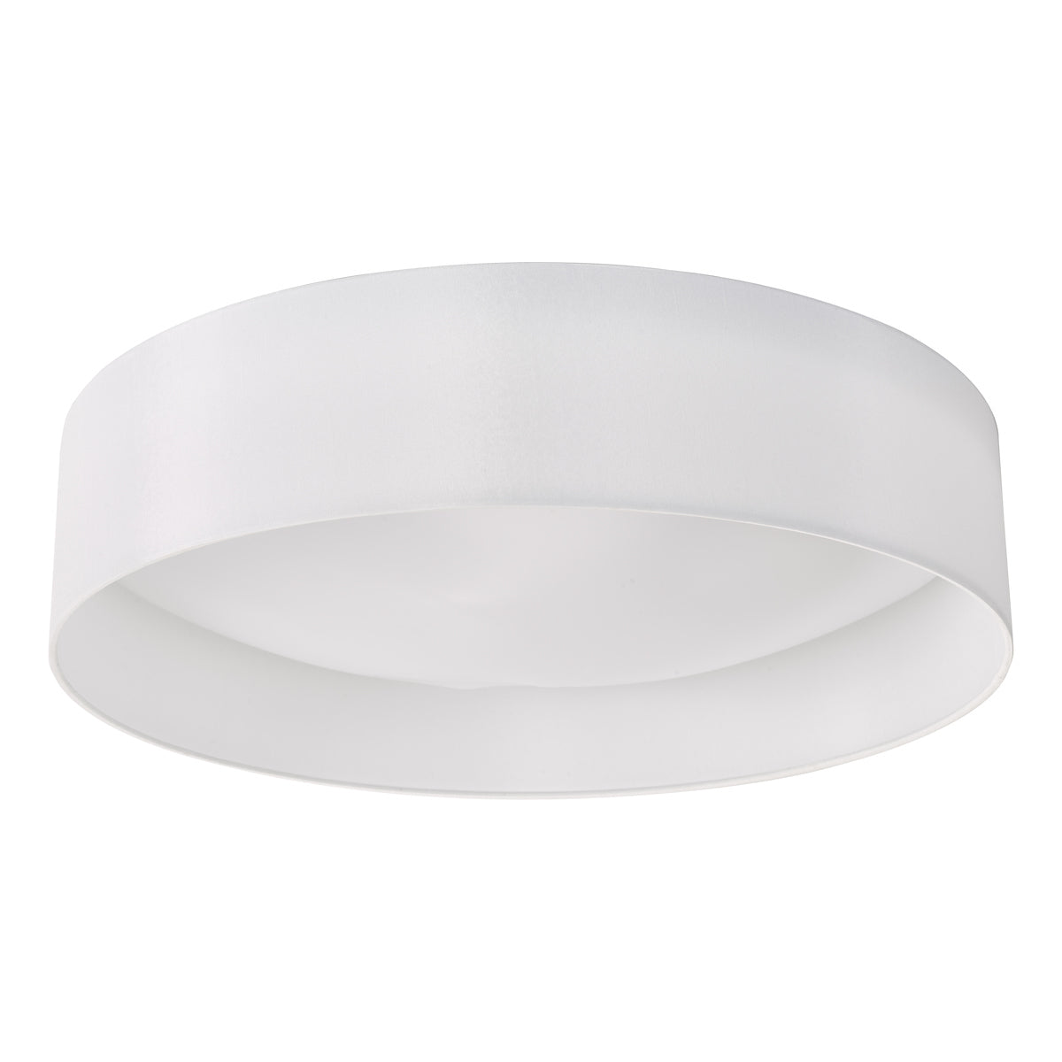 Nysa 3 Light Flush White Faux Silk 60cm<br>White