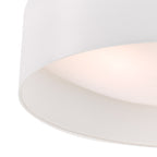 Nysa 3 Light Flush White Faux Silk 60cm<br>White