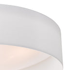 Nysa 3 Light Flush White Faux Silk 60cm<br>White
