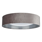 Nysa 3 Light Flush Velvet Mink Shade 60cm<br>Brown