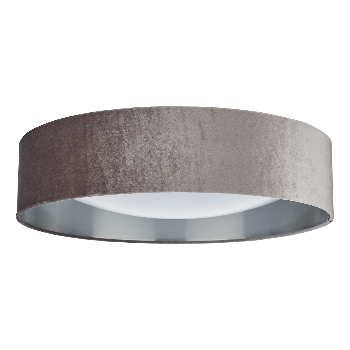 Nysa 3 Light Flush Velvet Mink Shade 60cm<br>Brown