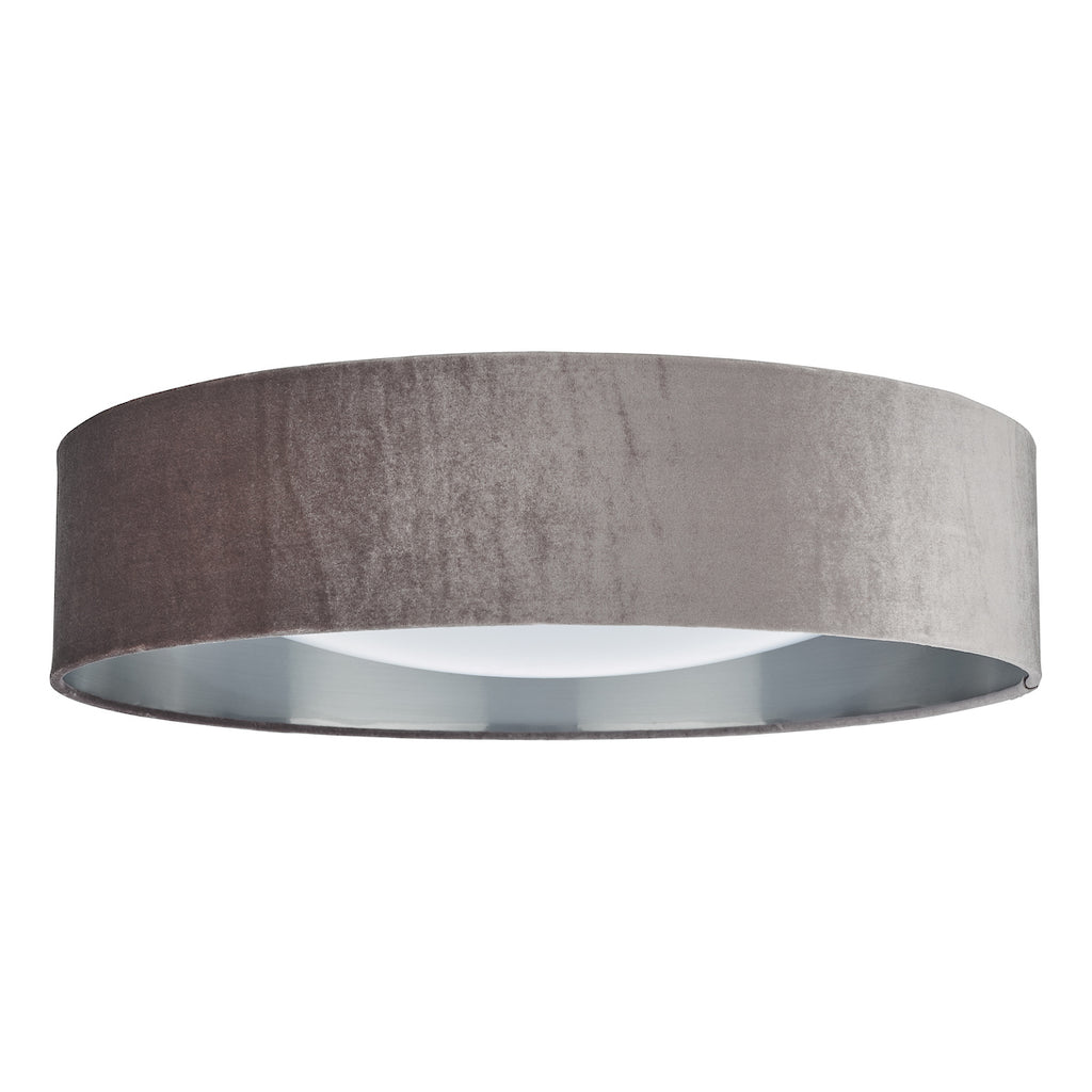Nysa 3 Light Flush Velvet Mink Shade 60cm<br>Brown