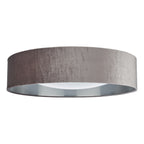 Nysa 3 Light Flush Velvet Mink Shade 60cm<br>Brown
