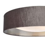 Nysa 3 Light Flush Velvet Mink Shade 60cm<br>Brown