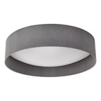 Nysa 3 Light Flush Grey Faux Silk 60cm<br>Grey