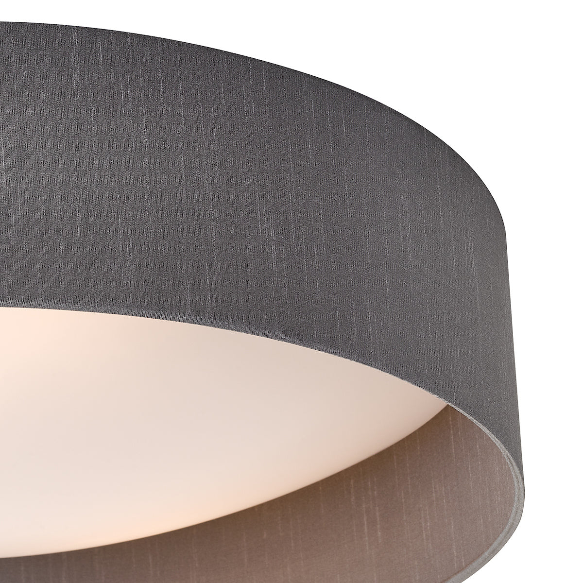 Nysa 3 Light Flush Grey Faux Silk 60cm<br>Grey