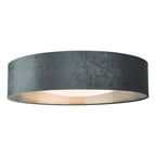 Nysa 3 Light Flush Velvet Dark Grey Shade 60cm<br>Grey