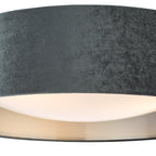 Nysa 3 Light Flush Velvet Dark Grey Shade 60cm<br>Grey