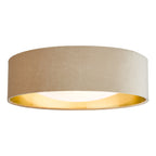 Nysa 2 Light Flush Velvet Taupe Shade 40cm<br>Taupe