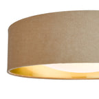 Nysa 2 Light Flush Velvet Taupe Shade 40cm<br>Taupe