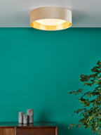 Nysa 2 Light Flush Velvet Taupe Shade 40cm<br>Taupe