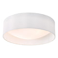 Nysa 2 Light Flush White Faux Silk 40cm<br>White