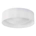 Nysa 2 Light Flush White Faux Silk 40cm<br>White