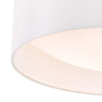 Nysa 2 Light Flush White Faux Silk 40cm<br>White