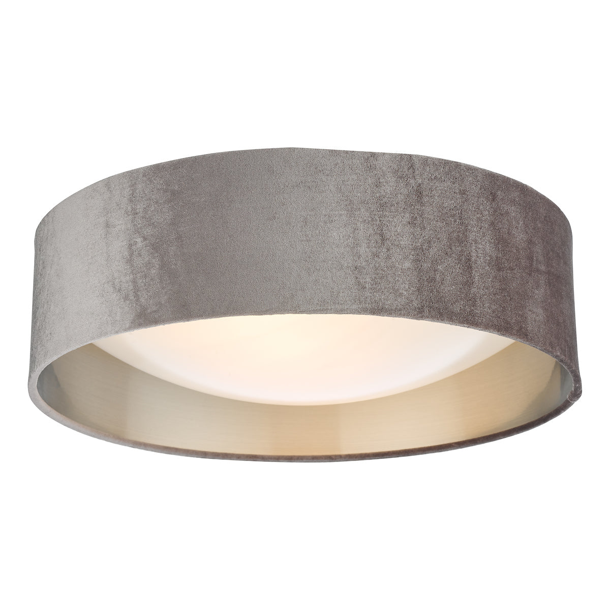 Nysa 2 Light Flush Velvet Mink Shade 40cm<br>Brown