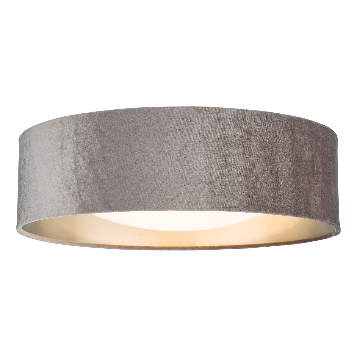 Nysa 2 Light Flush Velvet Mink Shade 40cm<br>Brown
