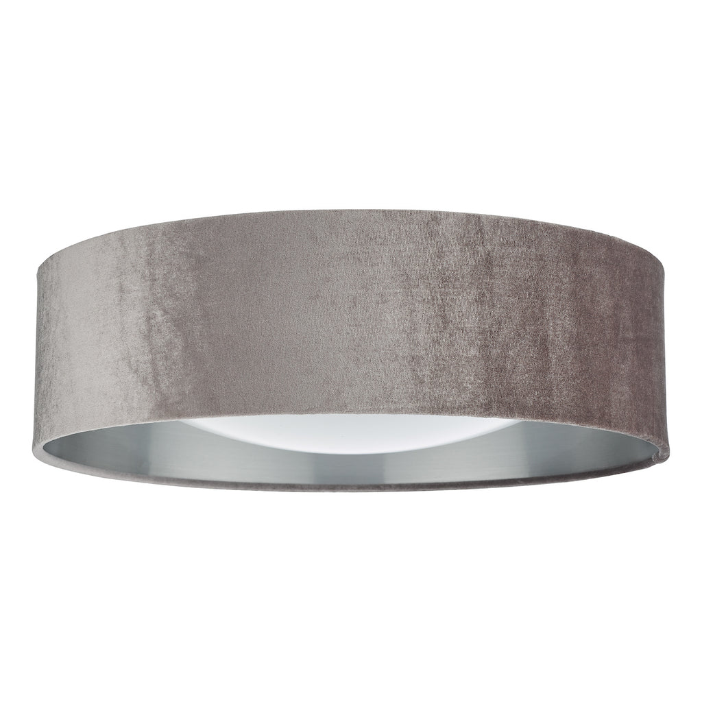 Nysa 2 Light Flush Velvet Mink Shade 40cm<br>Brown