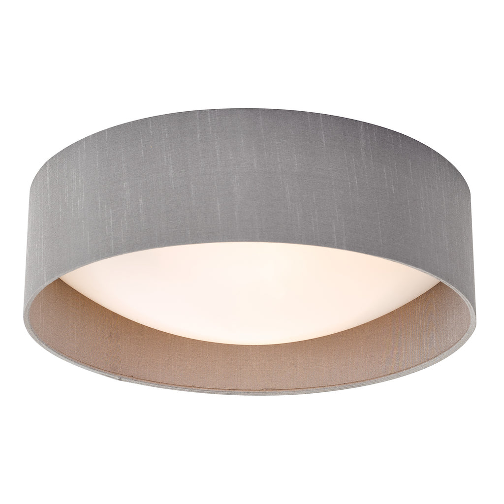 Nysa 2 Light Flush Grey Faux Silk 40cm<br>Grey
