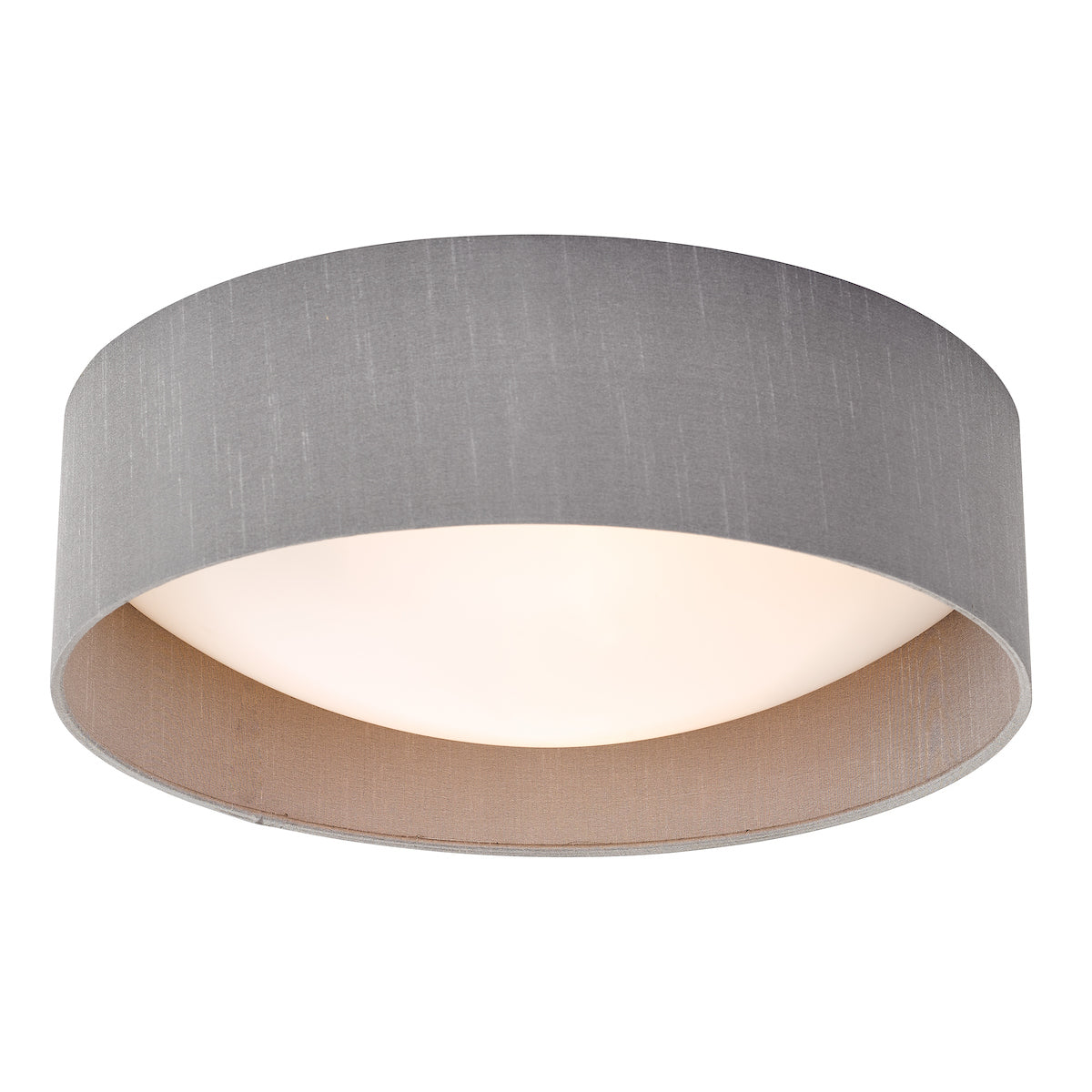 Nysa 2 Light Flush Grey Faux Silk 40cm<br>Grey