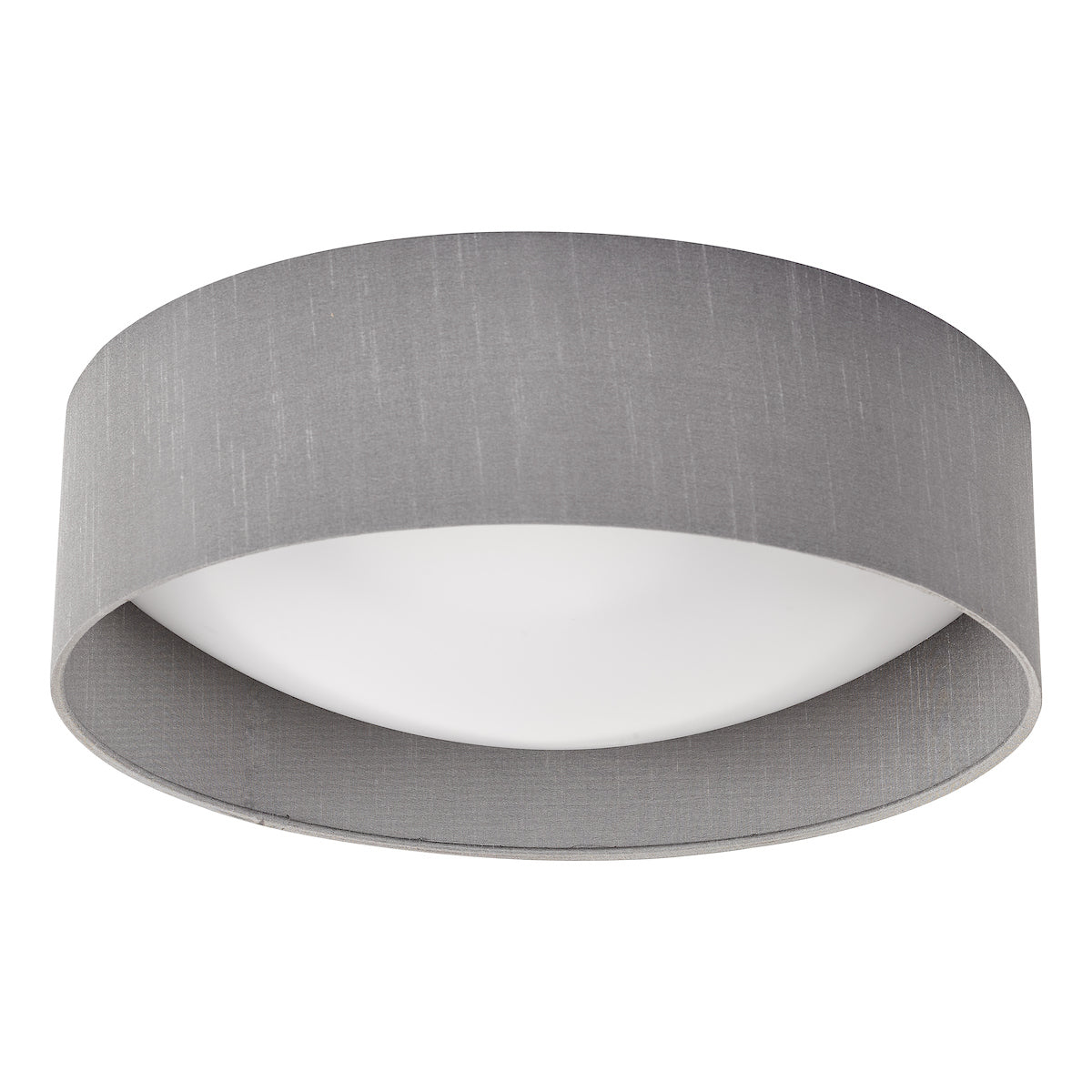 Nysa 2 Light Flush Grey Faux Silk 40cm<br>Grey