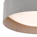 Nysa 2 Light Flush Grey Faux Silk 40cm<br>Grey