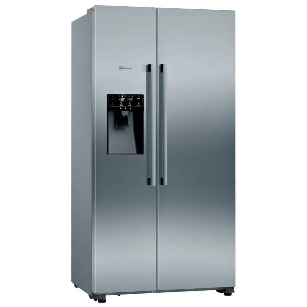 NEFF N70 KA3923IE0G Plumbed Frost Free American Fridge Freezer - Brushed steel