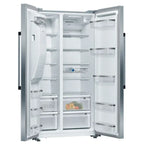 NEFF N70 KA3923IE0G Plumbed Frost Free American Fridge Freezer - Brushed steel