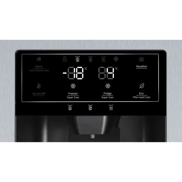 NEFF N70 KA3923IE0G Plumbed Frost Free American Fridge Freezer - Brushed steel