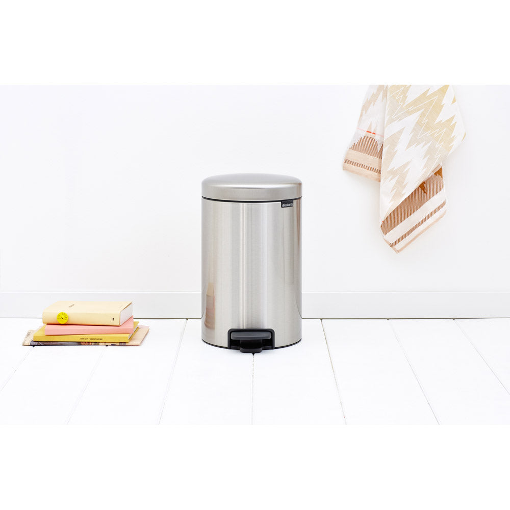 Brabantia NewIcon Pedal Bin 12L Matt Steel (Fingerprint-proof)