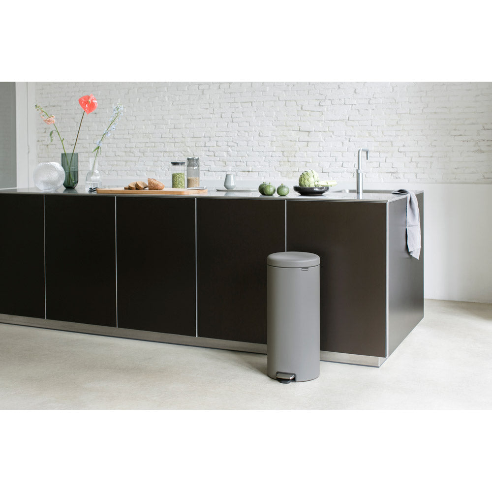 Brabantia NewIcon Pedal Bin 30L Mineral Concrete Grey
