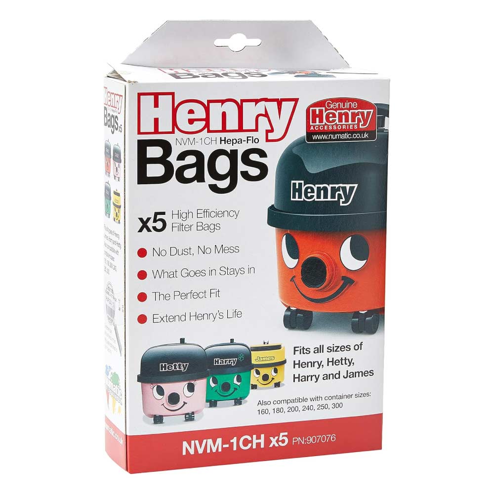 Numatic NVM-1CH 907076 HepaFlo Synthetic Vacuum Dust Bags (5 Pack) 179MISC