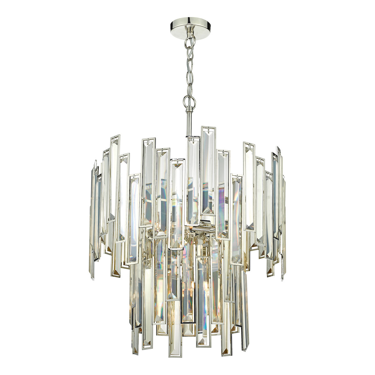 Odile 6 Light Pendant Champagne Crystal Polished Nickel Frame<br>Champagne Crystal