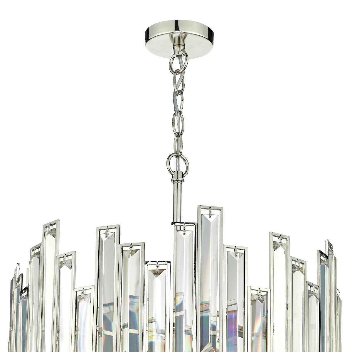 Odile 6 Light Pendant Champagne Crystal Polished Nickel Frame<br>Champagne Crystal