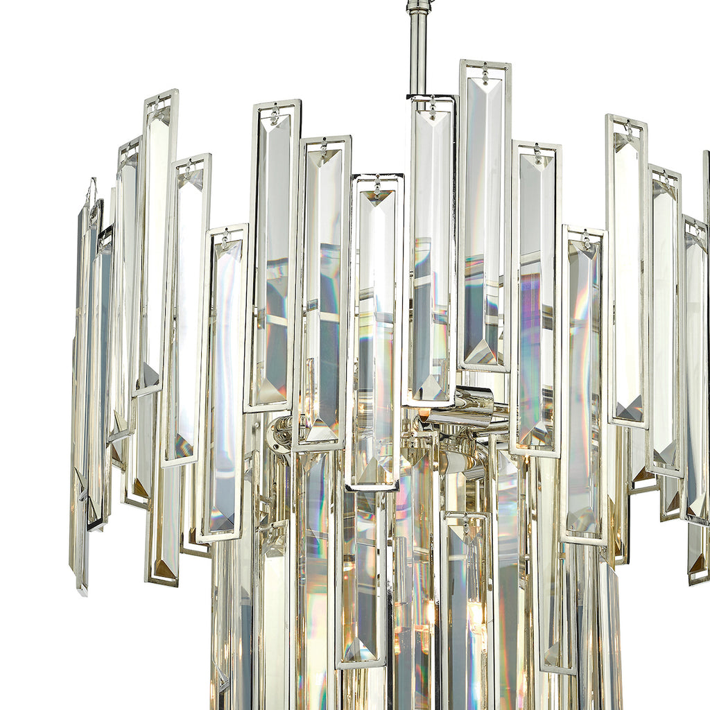 Odile 6 Light Pendant Champagne Crystal Polished Nickel Frame<br>Champagne Crystal