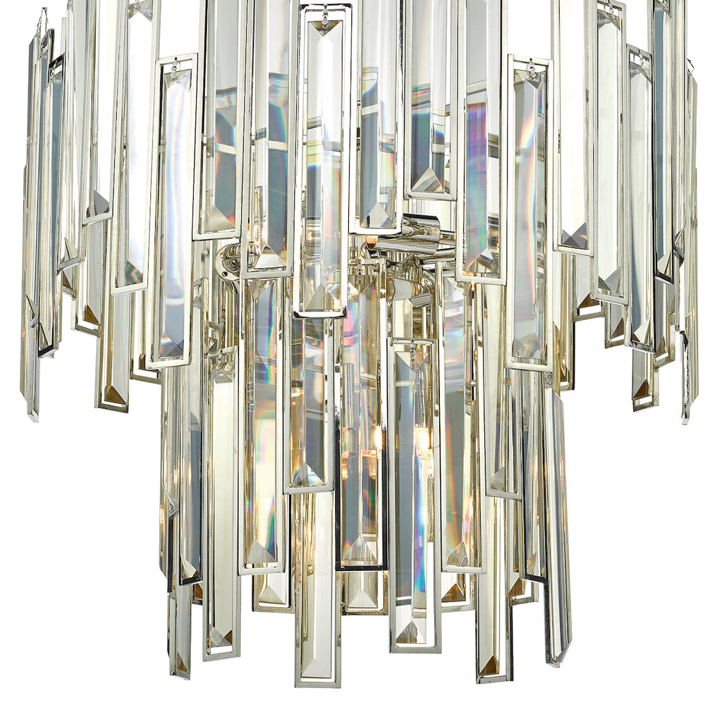 Odile 6 Light Pendant Champagne Crystal Polished Nickel Frame<br>Champagne Crystal